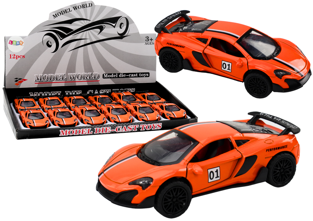 Žaislinis sportinis automobilis, oranžinis, 1 vnt.