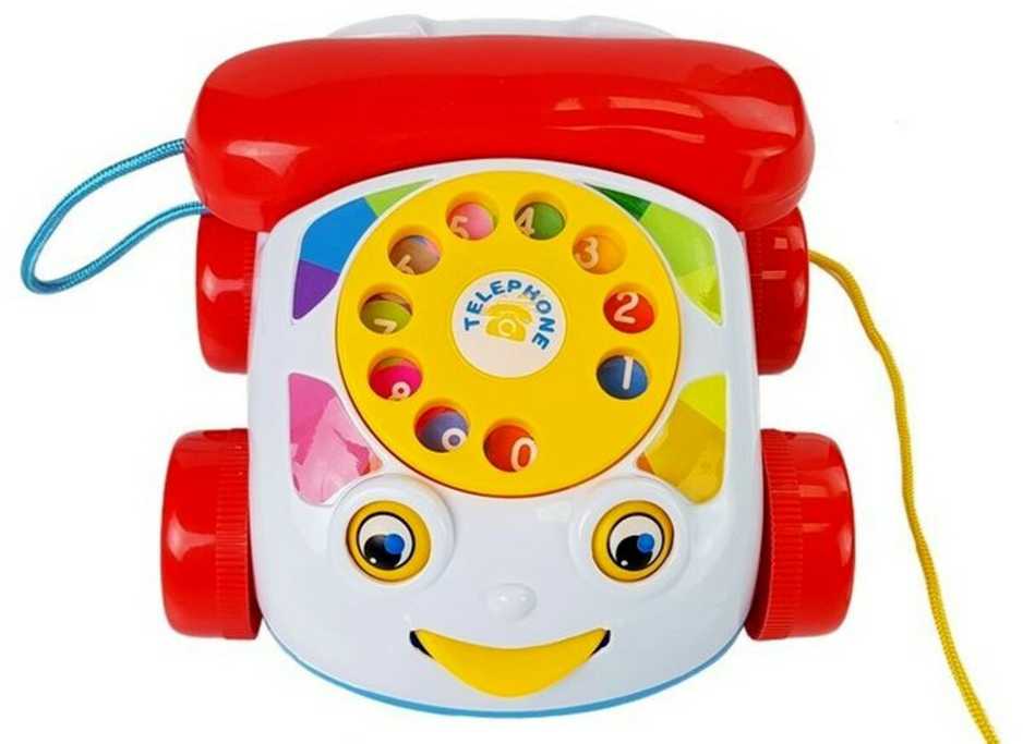 Žaislinis telefonas su virvute