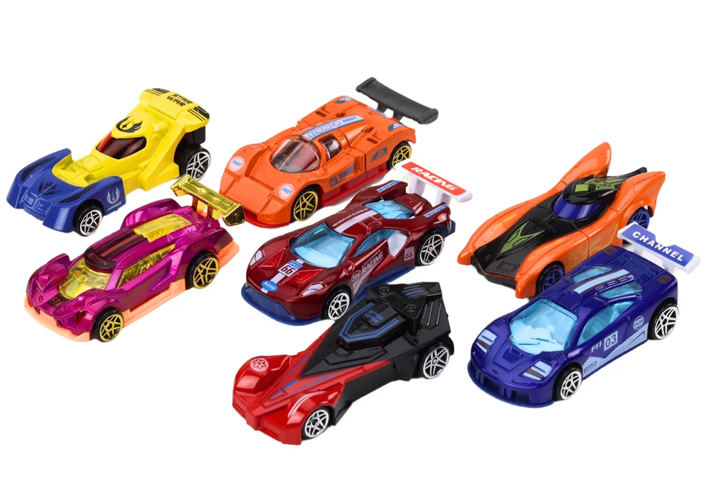Žaislinių sportinių automobilių rinkinys lagamine su priedais, 50 vnt.