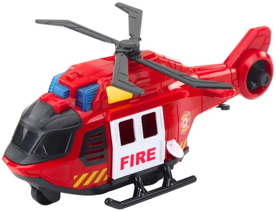 Žaislų rinkinys "City Fire": gaisrinės sraigtasparnis ir automobilis