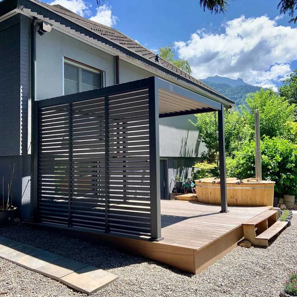 Žaliuzės pavėsinei Pergola Premium Anthracite, 123.5 cm
