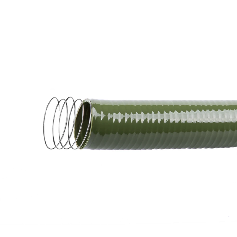 Žarna Bradas Suction-Flex su plienine spirale, 100 mm, 4,5 m, žalia