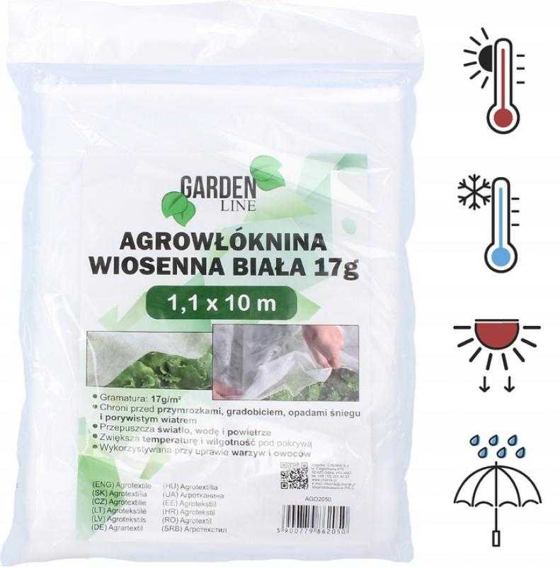 Žieminė augalų danga, 17 g/m², 1.1 x 10 m, balta