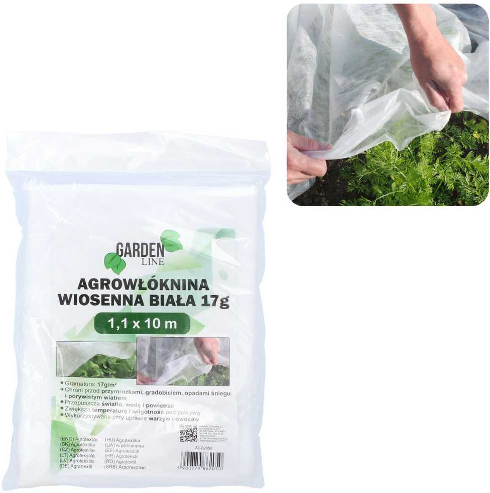 Žieminė augalų danga, 17 g/m², 1.1 x 10 m, balta