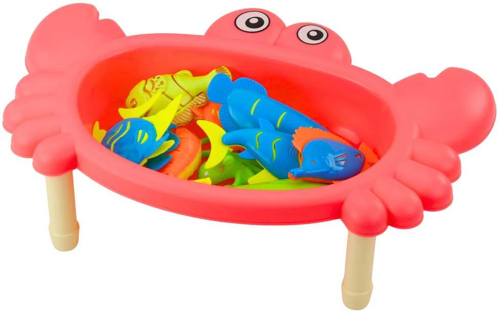 Žvejybos stalo rinkinys vaikams Krabas, rožinis