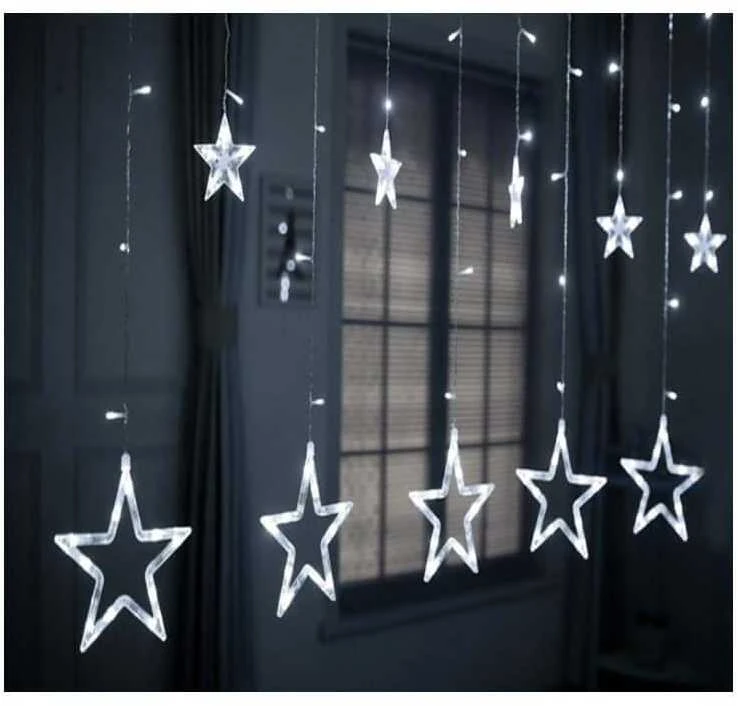 Iso Trade 138 LED girlianda užuolaida - varvekliai šaltai baltos spalvos