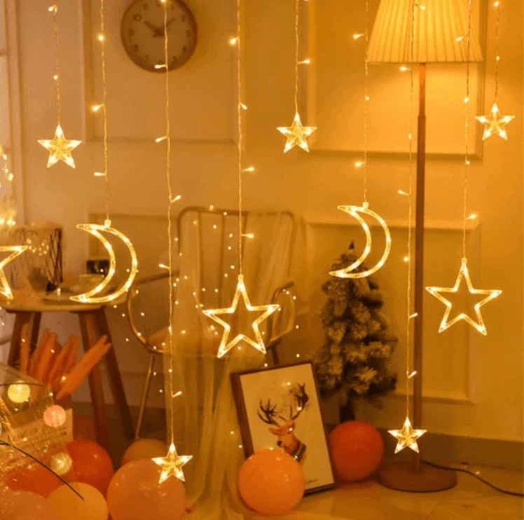 Iso Trade 138 LED girlianda užuolaida - varvekliai šiltai baltos spalvos