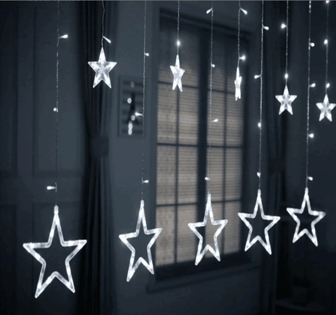 Iso Trade 138 LED girlianda užuolaida - varvekliai šaltai baltos spalvos