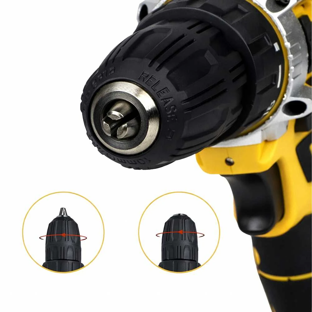 Akumuliatorinis suktuvas, 2 x 18 V, 2 Ah, LED, + priedai. Geltonas