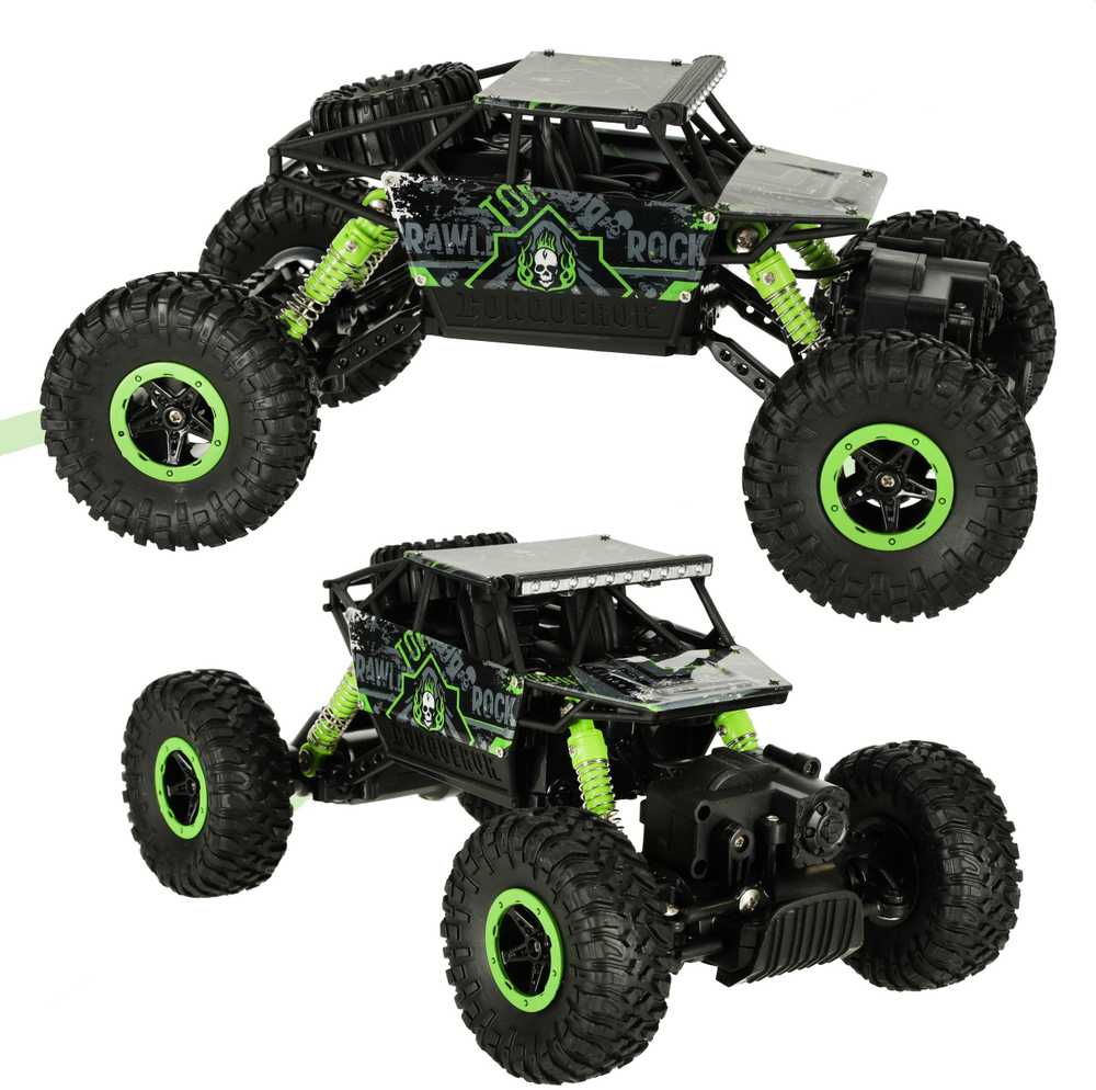 Džipas su nuotoliniu valdymo pultu, 4x4 varomi ratai. Juodas