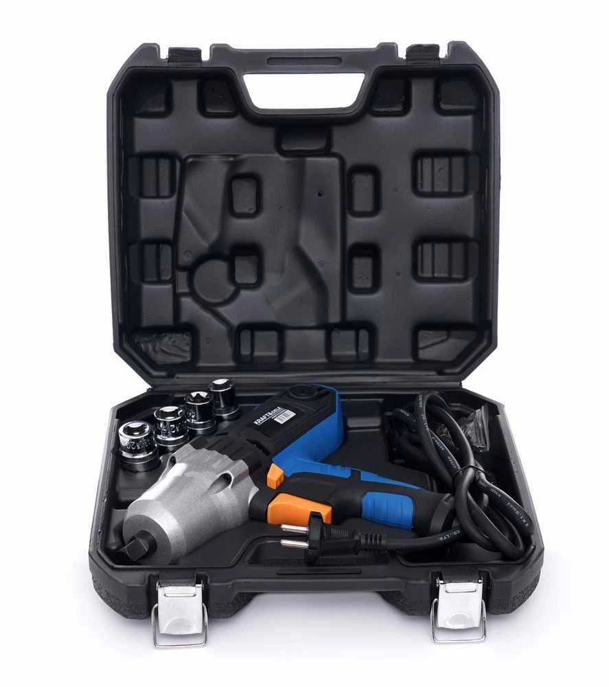 Elektrinis smūginis veržliasukis 1/2" su lagaminu + galvutėmis