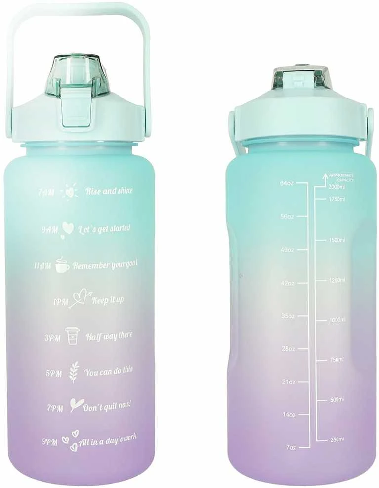 KIK Gertuvė su šiaudeliu ir laiko gradacija, 2000 ml, violetinė su mėtine