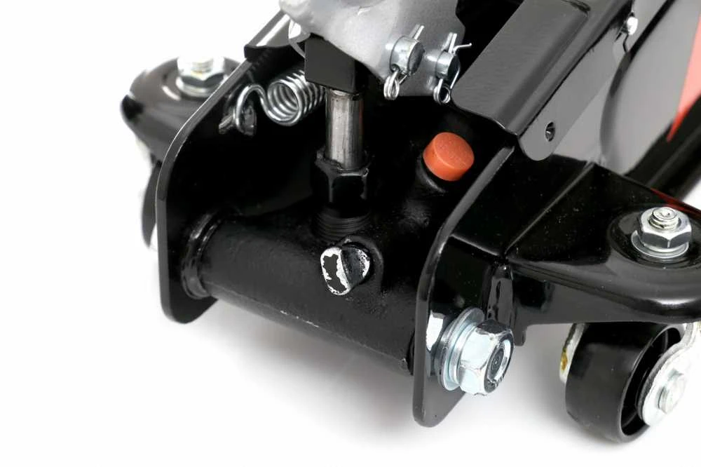 Hidraulinis domkratas žemo profilio su ratukais ir paaukštinimu 2.5T 90-340mm. KRAFT&DELE KD1362