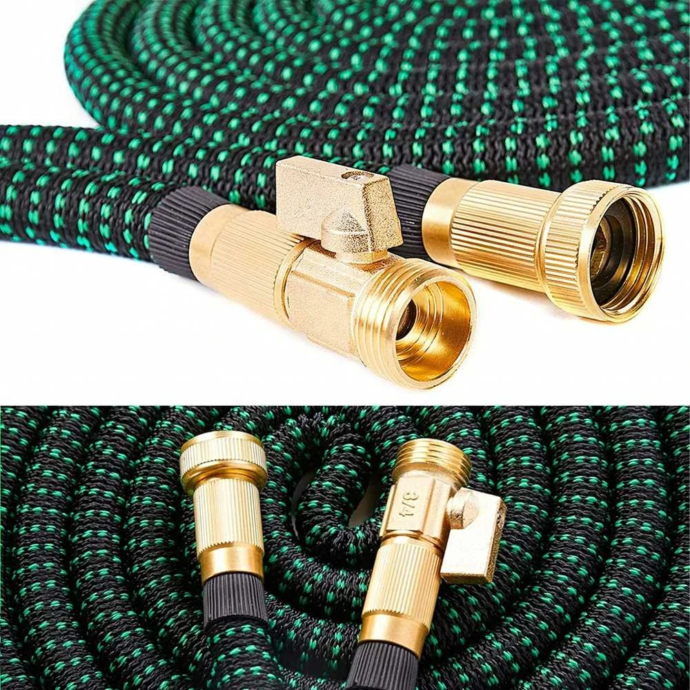 Išsitempianti sodo žarna 2,5–7,5 m, jungtys 1/2 ir 3/4, laistymo pistoletas, premium kokybė