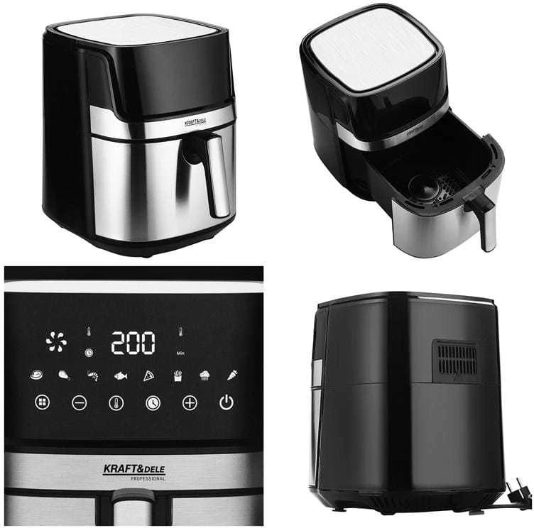 Karšto oro gruzdintuvė Air fryer KRAFT&DELE, 8 l, 1850 W