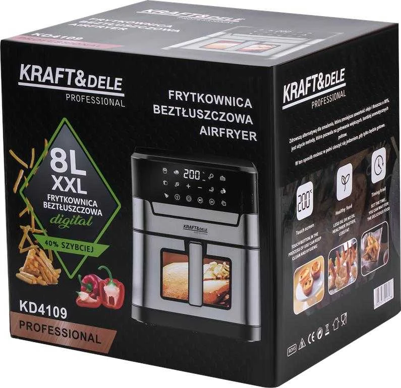 Karšto oro gruzdintuvė Air fryer KRAFT&DELE, 8 l, 2200 W