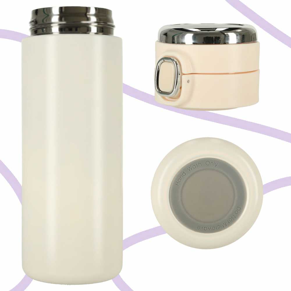 Kruzzel Termo puodelis - termosas 420ML su LED temperatūros indikatoriumi, rusvai gelsvas