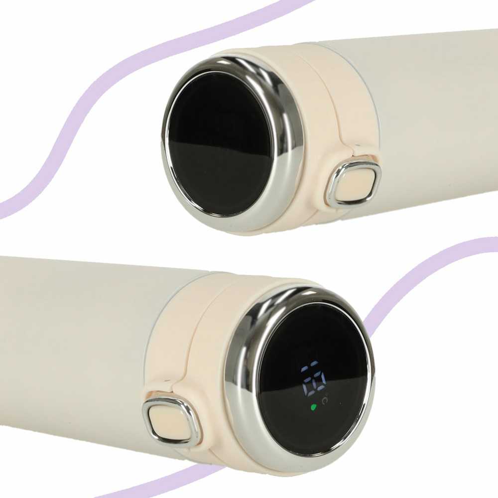 Kruzzel Termo puodelis - termosas 420ML su LED temperatūros indikatoriumi, rusvai gelsvas