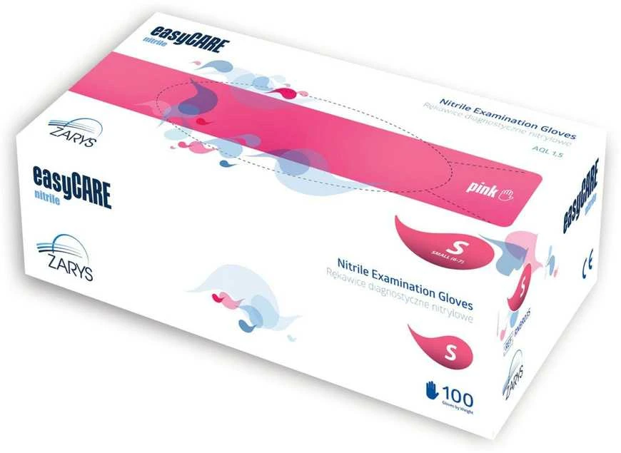 Mercator Medical Nitrilinės pirštinės EasyCare 100vnt. S dydis. Rožinės spalvos.