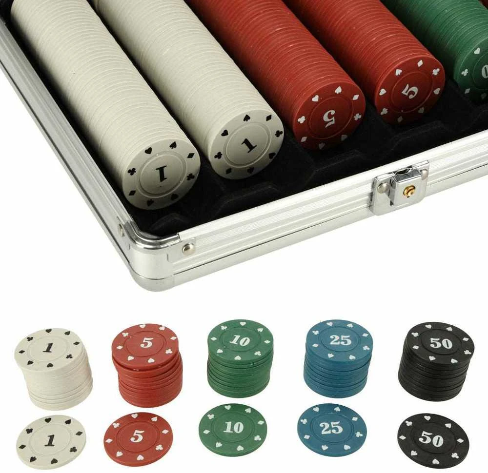 Roger Pokerio rinkinys dėkle 500 žetonų 2 kortų pakuotės