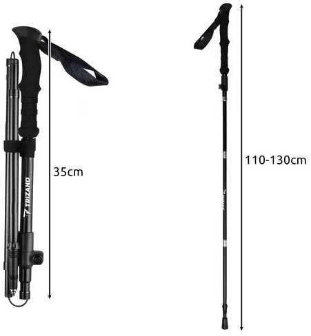 Enero Pro Sulankstomos šiaurietiško ėjimo - trekingo lazdos, 110-130cm, juodos