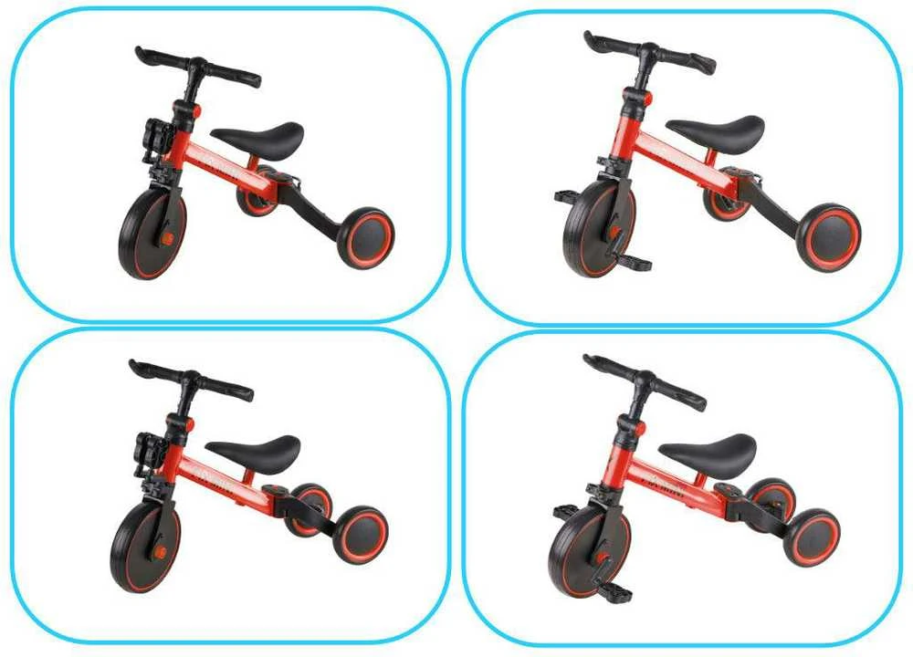 Trike Fix Mini krosinis triratukas 3in1 su pedalais, raudonas