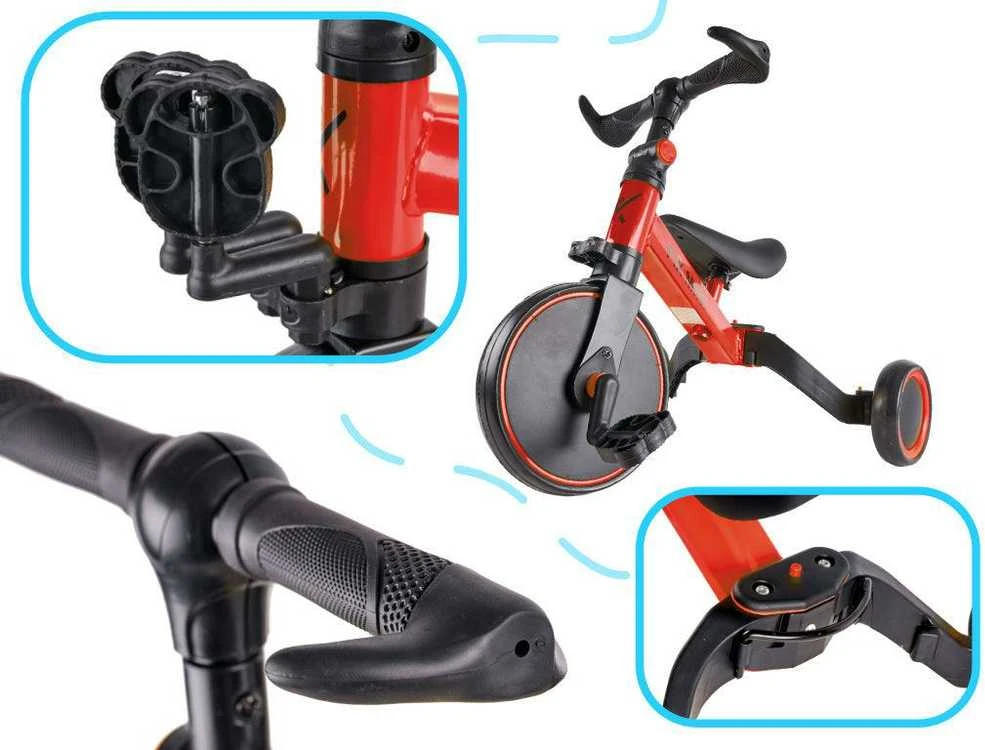 Trike Fix Mini krosinis triratukas 3in1 su pedalais, raudonas