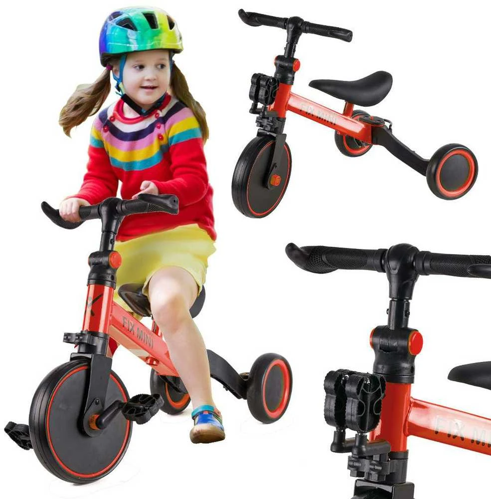 Trike Fix Mini krosinis triratukas 3in1 su pedalais, raudonas