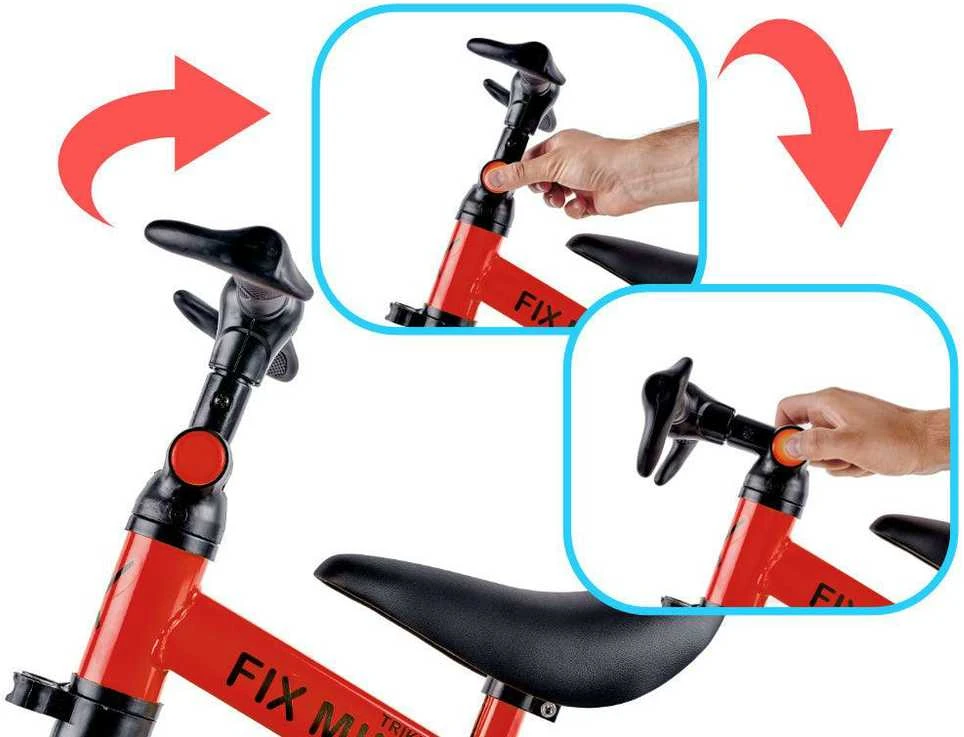 Trike Fix Mini krosinis triratukas 3in1 su pedalais, raudonas