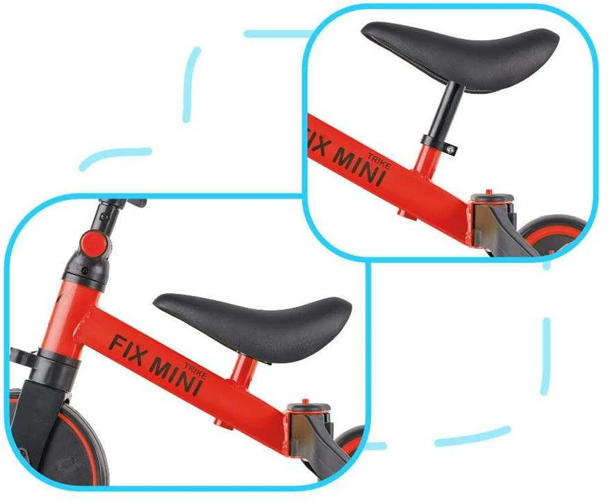 Trike Fix Mini krosinis triratukas 3in1 su pedalais, raudonas