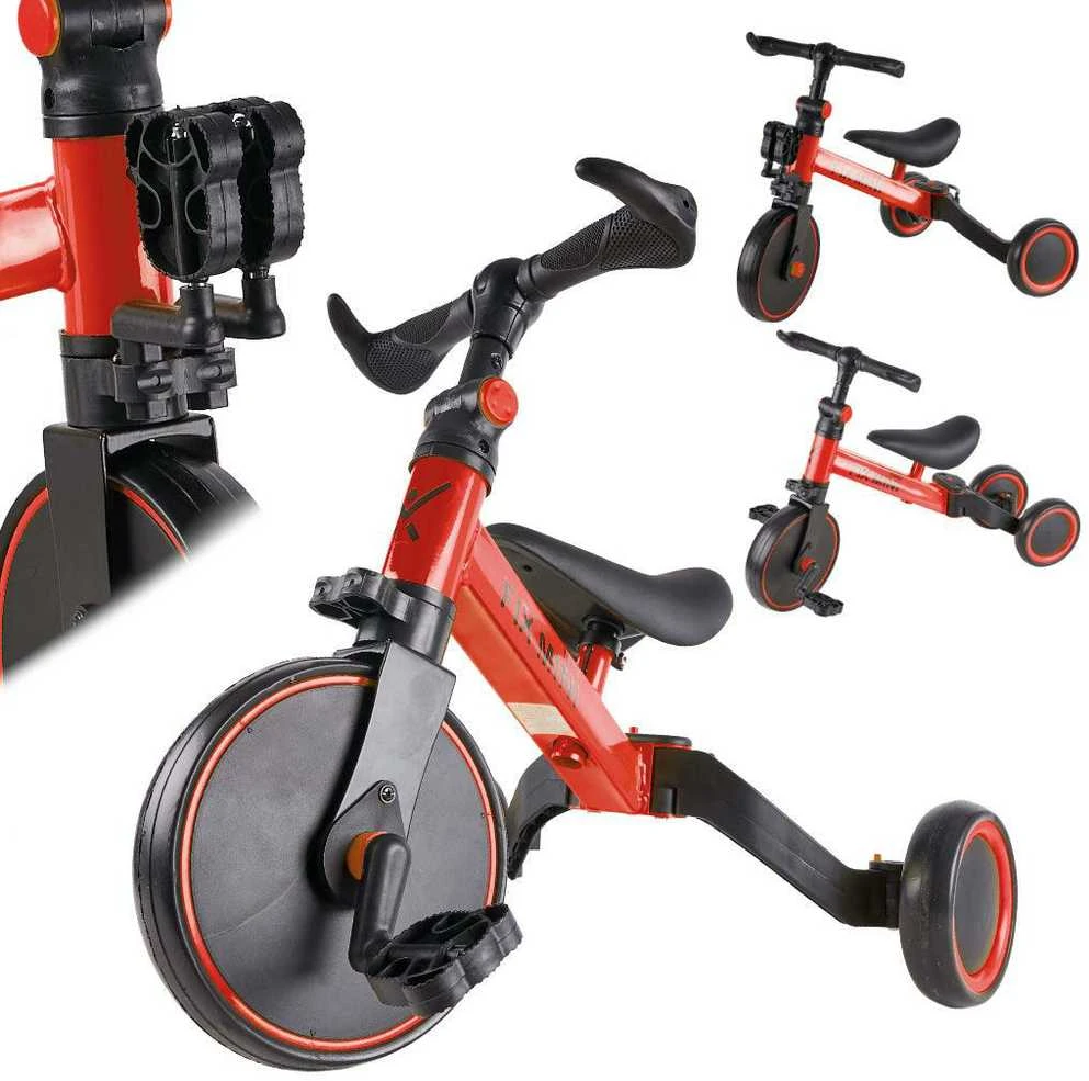 Trike Fix Mini krosinis triratukas 3in1 su pedalais, raudonas