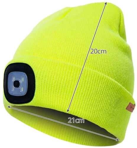 Portwest Žieminė kepurė su LED žibintuvėliu, geltona neoninė