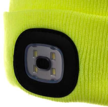 Portwest Žieminė kepurė su LED žibintuvėliu, geltona neoninė