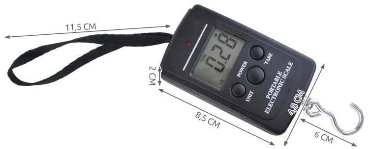 Žvejybos svarstyklės su kabliuku ir LCD, 40 kg
