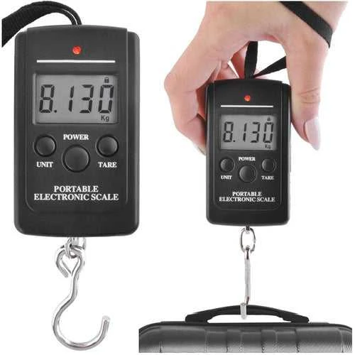 Žvejybos svarstyklės su kabliuku ir LCD, 40 kg
