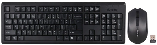 Klaviatūra ir pelė A4Tech 4200N Bezprzewodowy Optyczna V-Track QWERTY CZ/US Juodas