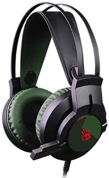 A4Tech Bloody J437 žaidimų ausinės su žaliomis detalėmis