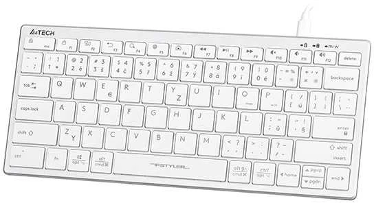 A4tech klaviatūra FX51, biuro klaviatūra, membrana, bevielė, CZ/SK, balta
