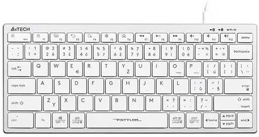 A4tech klaviatūra FX51, biuro klaviatūra, membrana, bevielė, CZ/SK, balta