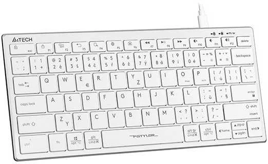 A4tech klaviatūra FX51, biuro klaviatūra, membrana, bevielė, CZ/SK, balta