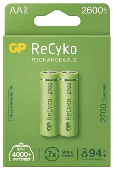 GP Baterija (AA) Įkraunamos NIMH R6/AA, 270AAHCE-EB2, (2 baterijos / lizdinė plokštelė), 2700mAh