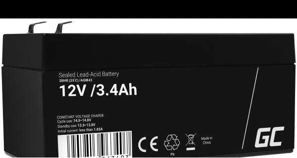 Green Cell Žalias Cell GREENCELL akumuliatorius AGM VRLA 12V 3.4Ah