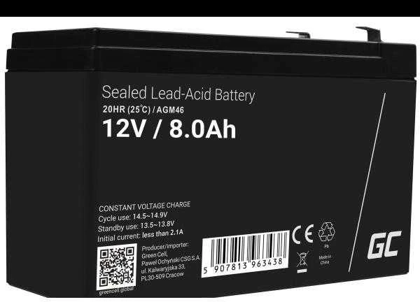 Green Cell® AGM 12V 8Ah VRLA akumuliatorius (AGM46)