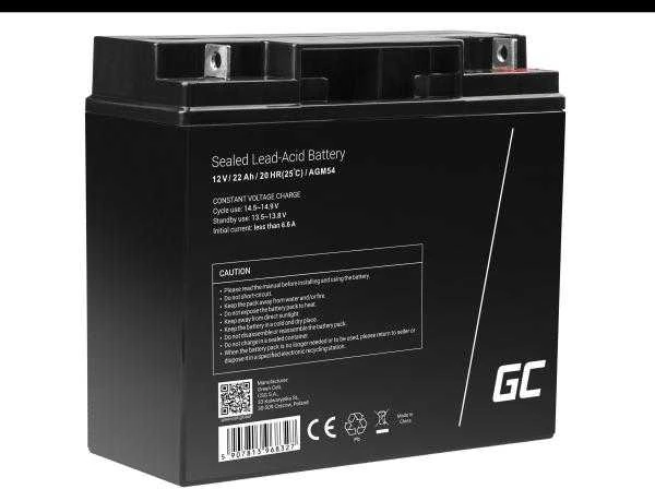 Green Cell Žalias Cell GreenCell® AGM 12V 22Ah VRLA Baterija Gel gilaus dviračio motorolerio vejapjovės valčių barža vejapjovė traktoriaus žvejybos valtis