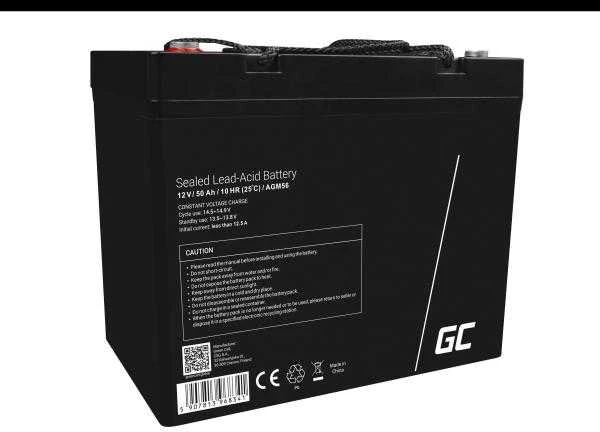 Green Cell Žalias Cell GREENCELL AGM 12V 50Ah VRLA Baterija Gel deep cycle