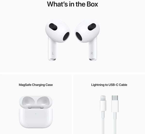 Apple AirPods (3-ios kartos) su MagSafe įkrovimo dėklu