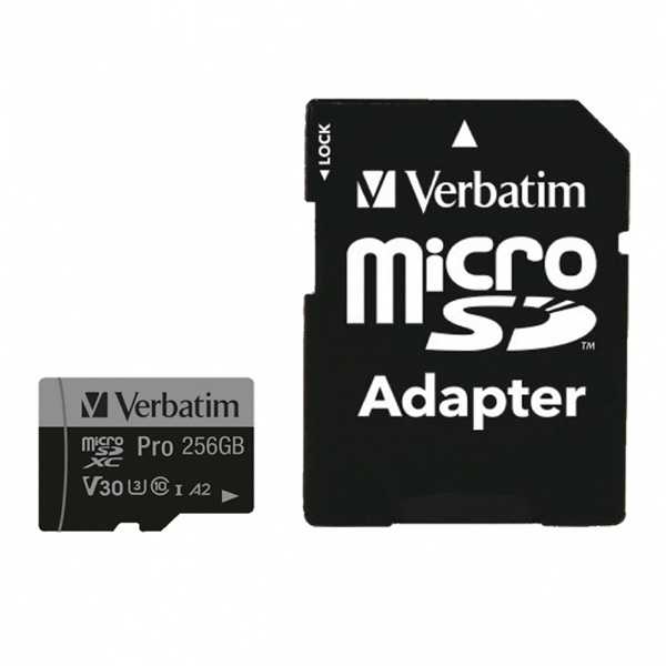 Verbatim karta MicroSD, 256GB, micro SDXC, 47045, UHS 3 (U3), su adapterm