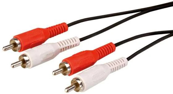 RCA audio laidas su raudonomis ir baltomis jungtimis