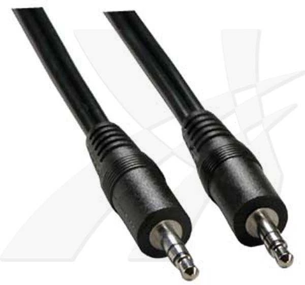 Jack 3.5mm jungtys su juodu kabeliu