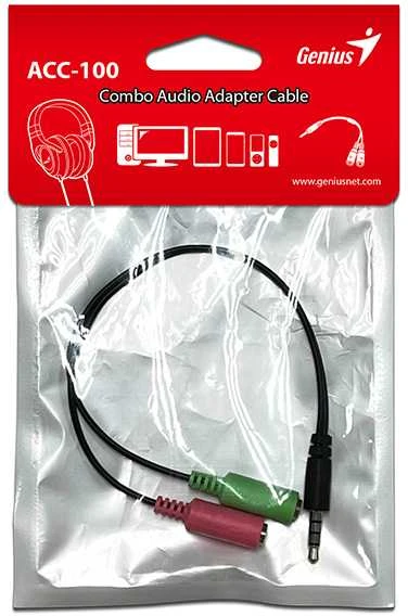 Garso skirstytuvas, ACC-100, Lizdas (3,5 mm) M - 2x Lizdas (3,5 mm) F, 0,2 m, stereo, juodas, Genius